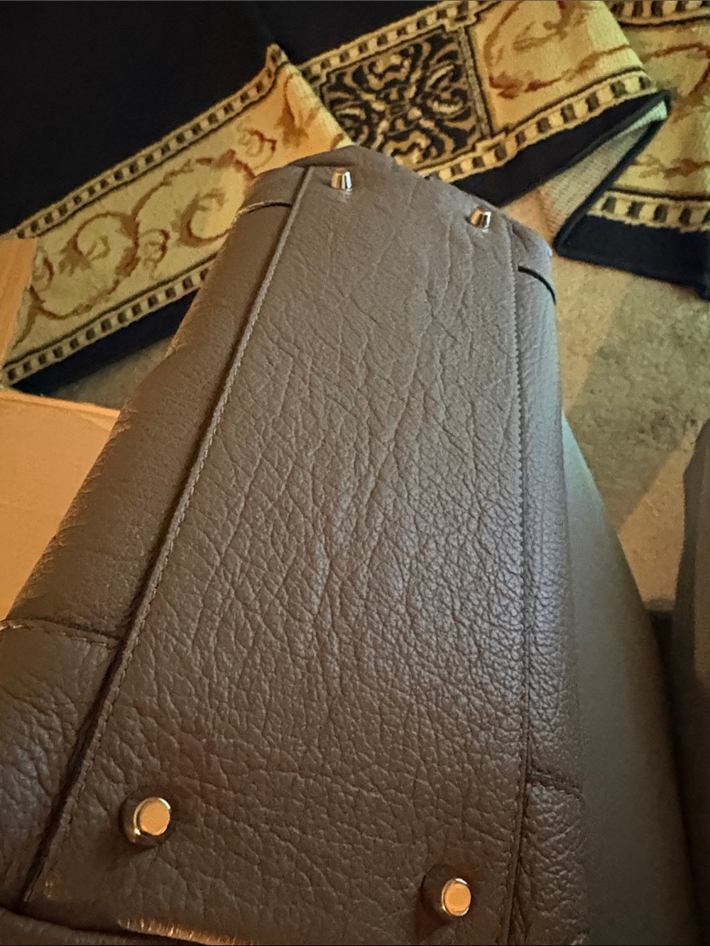 Furla Taupe Leather Satchel with Gold-Tone Charm - Picture 3 of 13